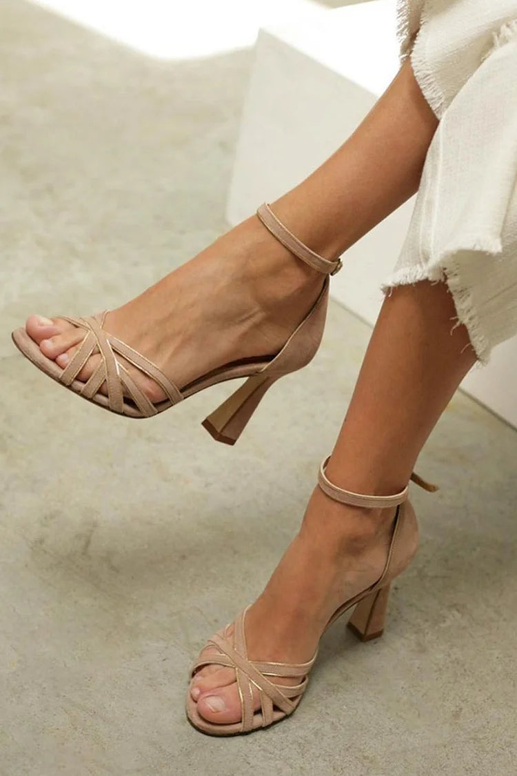 DALIA | Elegant Cross-Strap Heeled Sandal for a Chic and Comfortable Look