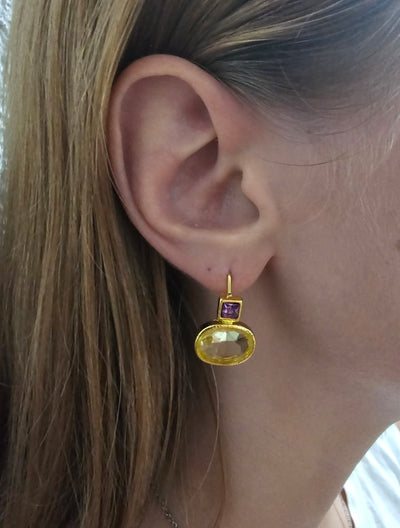 Vintage Green Gold Earrings