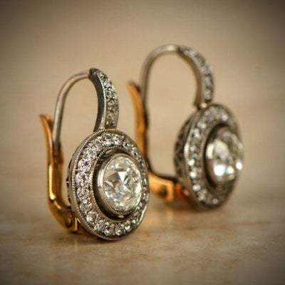 Vintage Gold & Silver Crystal Earrings