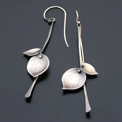 Silver Leaf Vintage Earrings