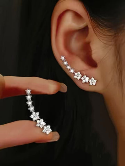 Luxury Floral Rhinestone Earrings