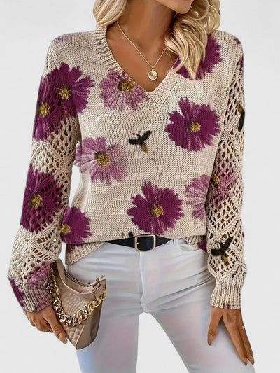 Aurélie | Elegant jumper with floral pattern
