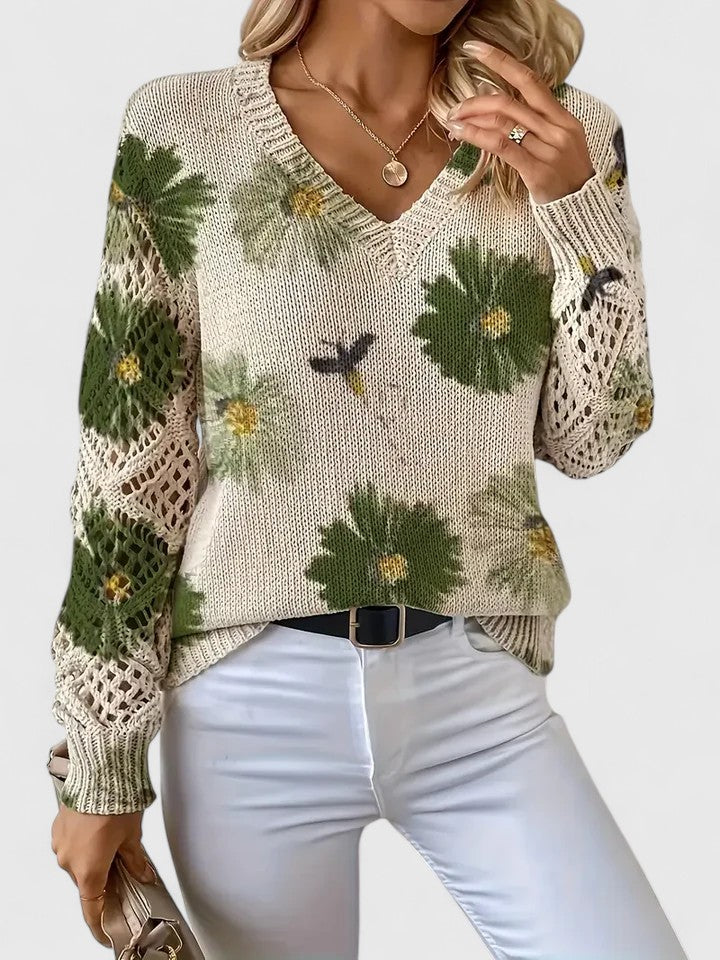 Aurélie | Elegant jumper with floral pattern