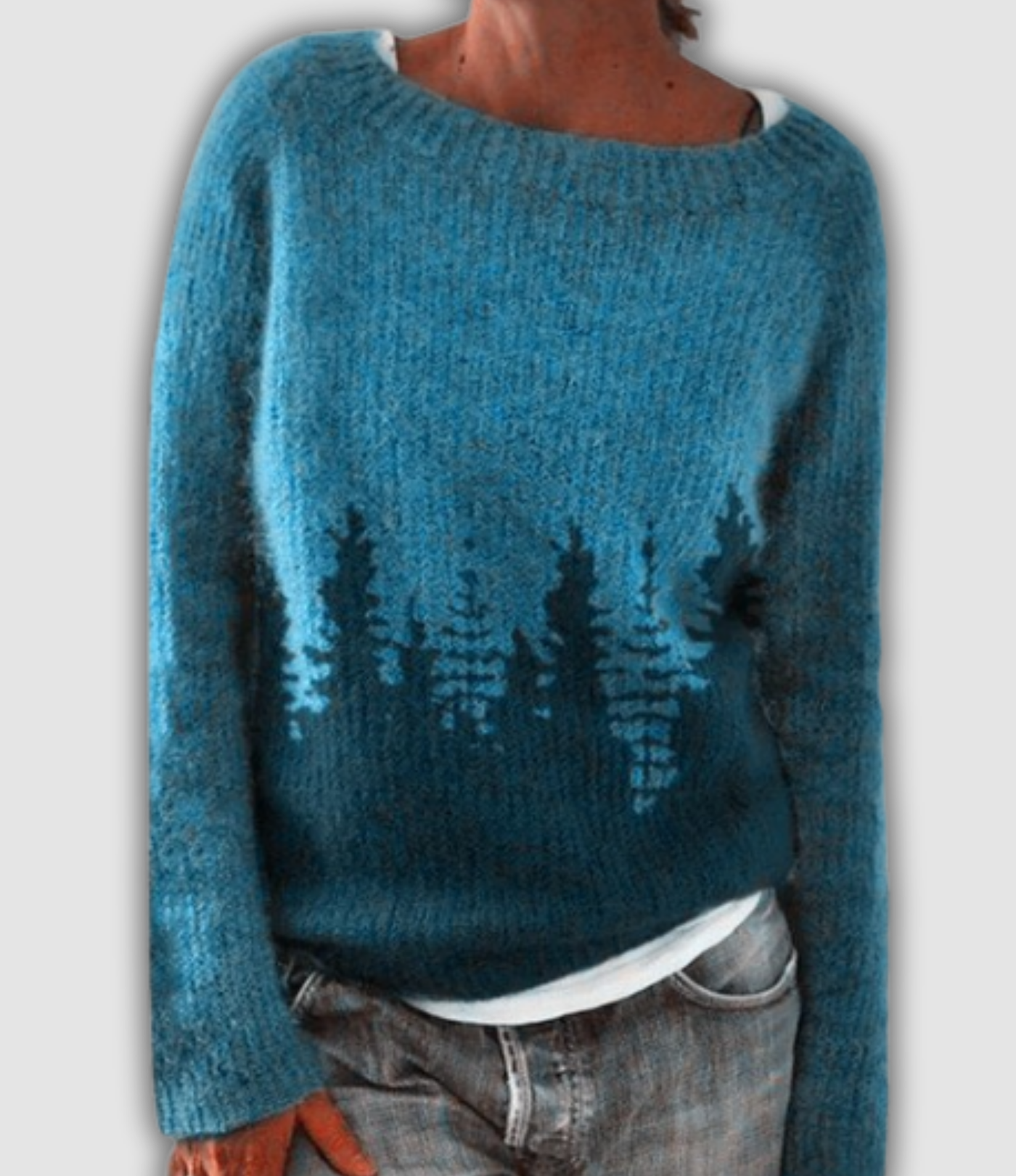 Ingrid | Nordic Pine Silhouette Knit Jumper
