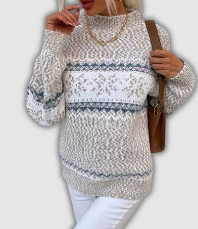 Anna | Arctic Blue Snowflake Knit for Winter Warmth
