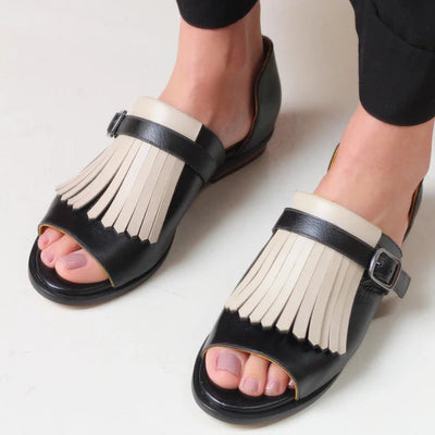 LUCREZIA | Elegant Platform Sandals with Trendy Fringes