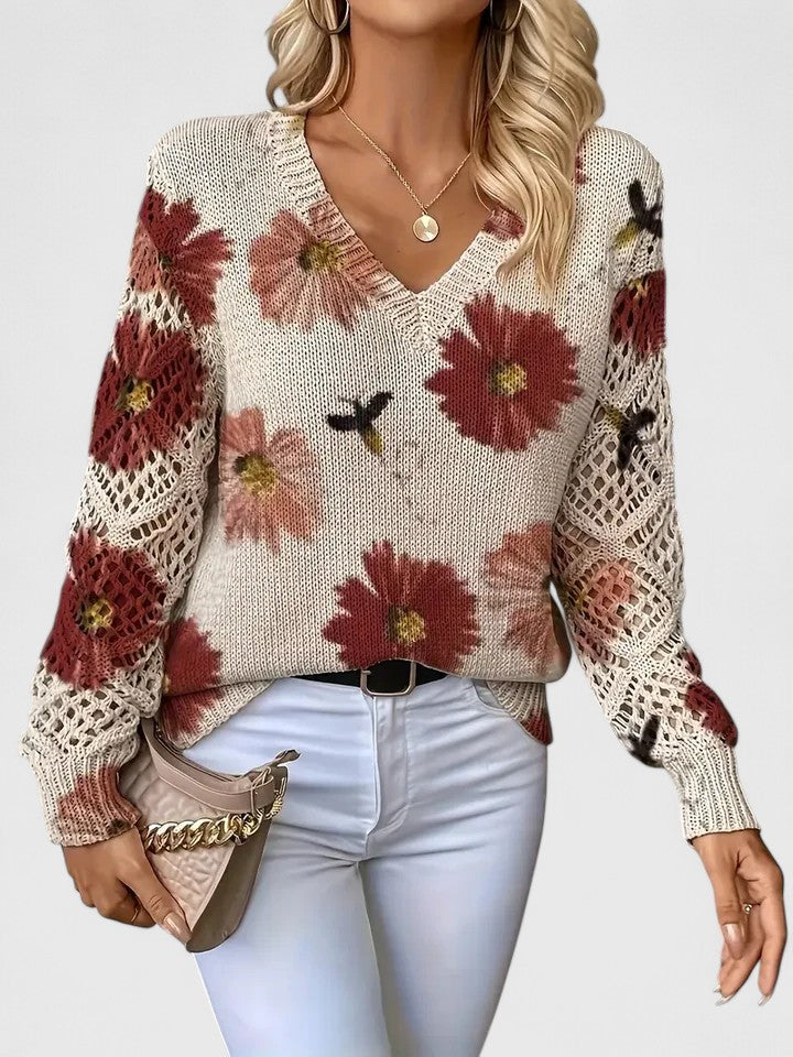 Aurélie | Elegant jumper with floral pattern