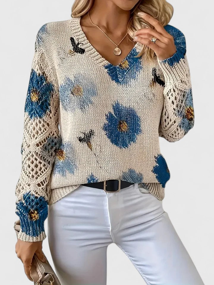 Aurélie | Elegant jumper with floral pattern