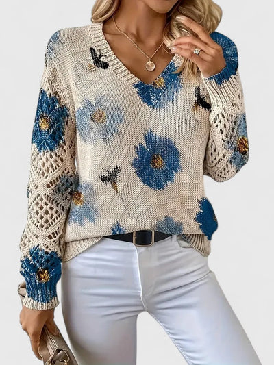 Aurélie | Elegant jumper with floral pattern