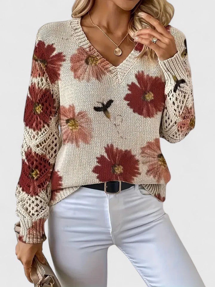 Aurélie | Elegant jumper with floral pattern