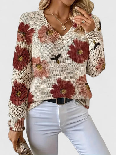Aurélie | Elegant jumper with floral pattern