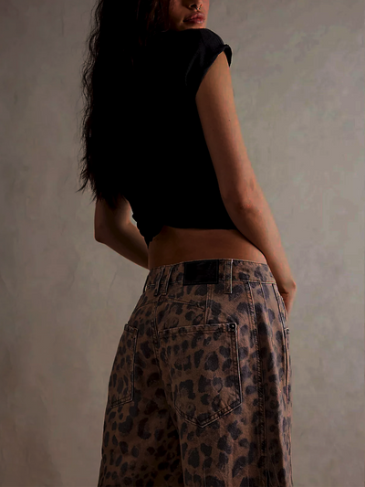 Lianne | Leopard Print Barrel Jeans