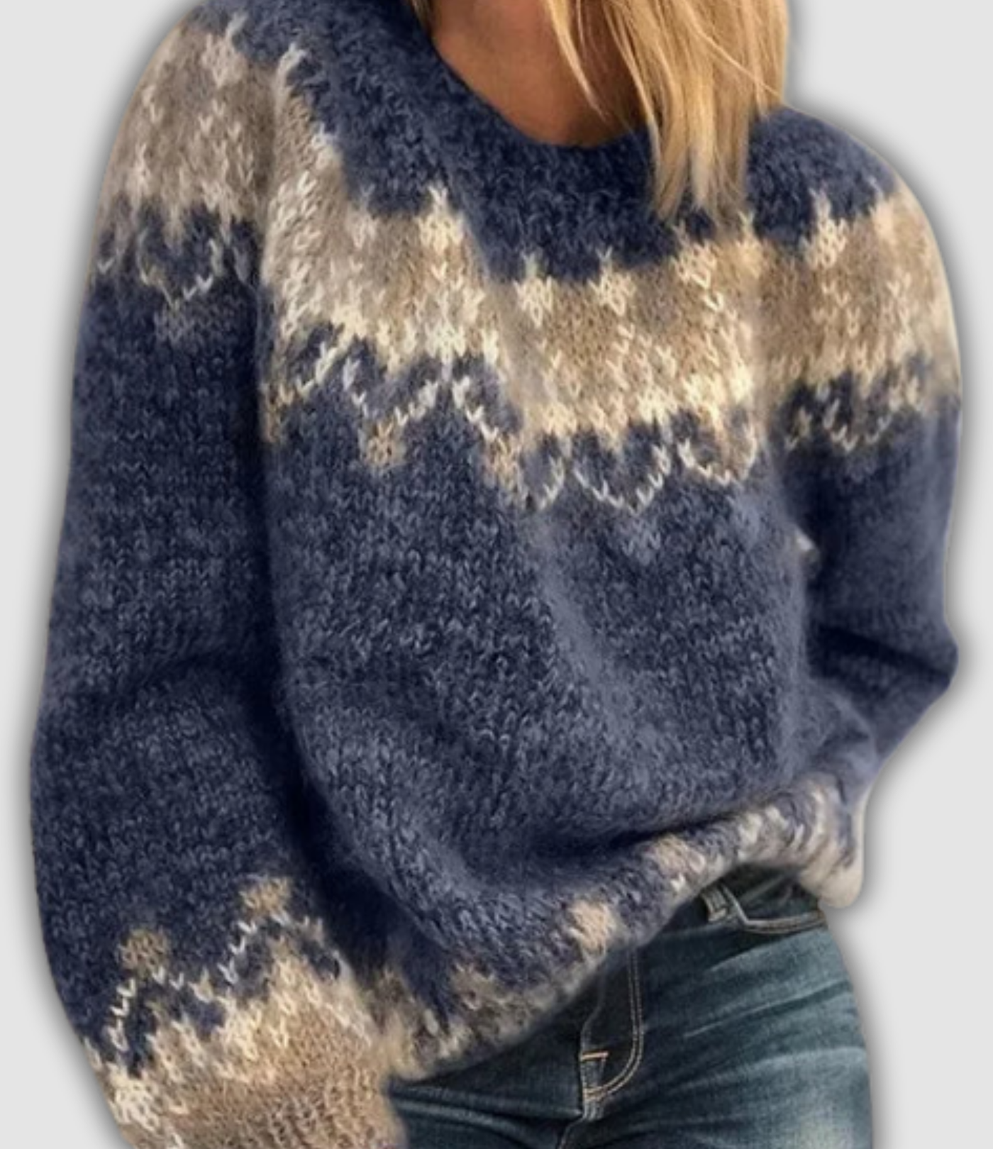 Elin | Vintage Icelandic Pattern Knit Sweater