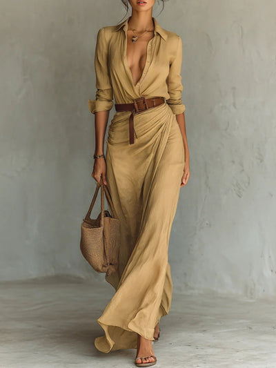Imelda - Long Dress with Belt