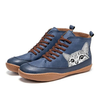Kitty™ | Leather Ankle Boots for Cat Lovers