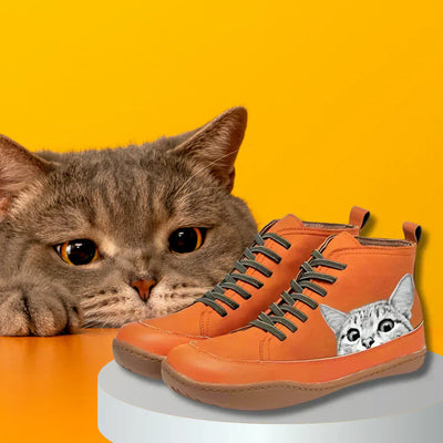 Kitty™ | Leather Ankle Boots for Cat Lovers