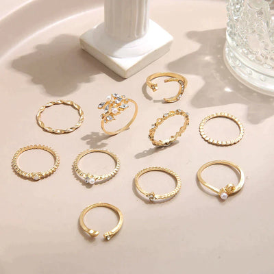 Boho™ | Silver and Gold Ring Set (10 Pairs)