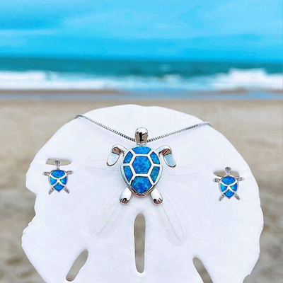 Opal Sea Turtle Jewellery Set