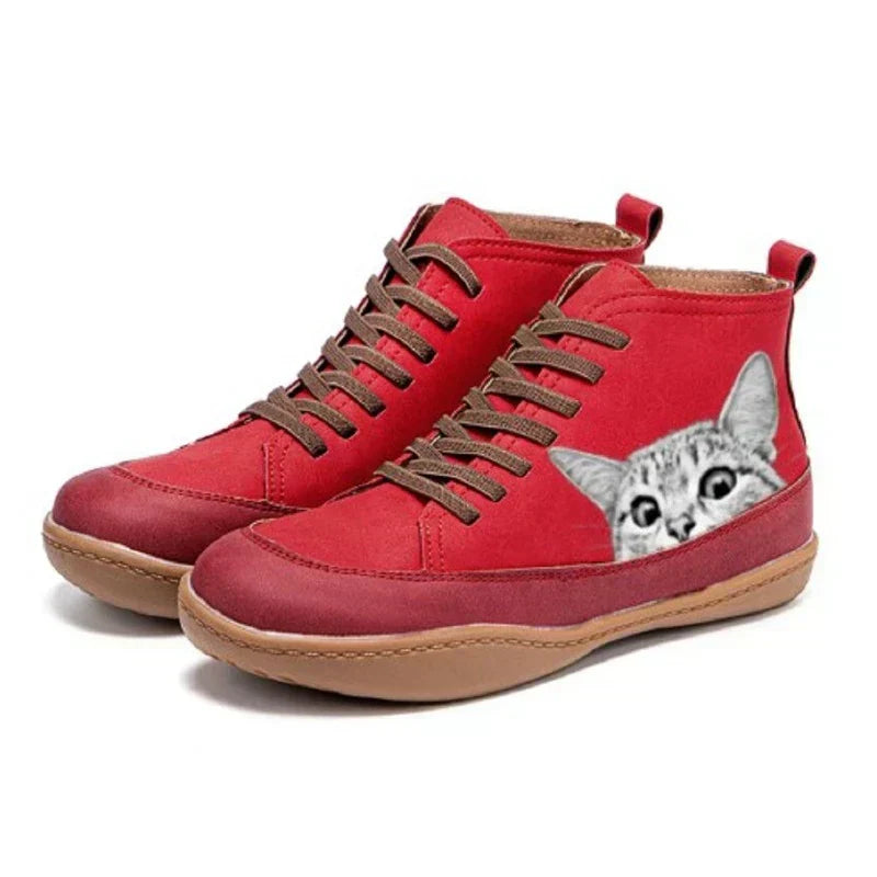 Kitty™ | Leather Ankle Boots for Cat Lovers