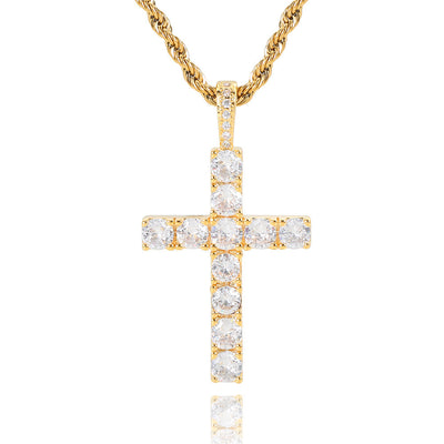 Faith™ | Gold Moissanite Cross Necklace