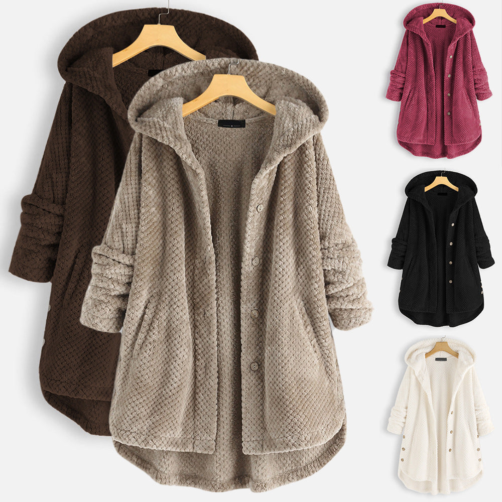 Jesse | Winter Hooded Double-faced Fleece Coat