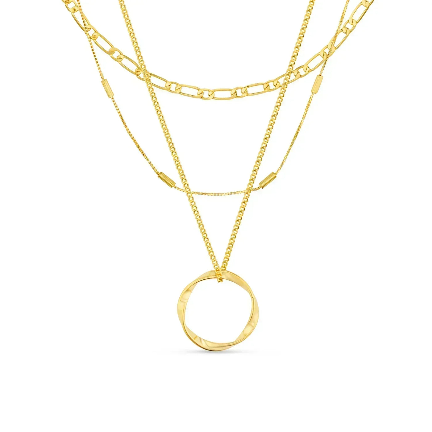 Circa™ | Gold Open Circle Three Row Necklace
