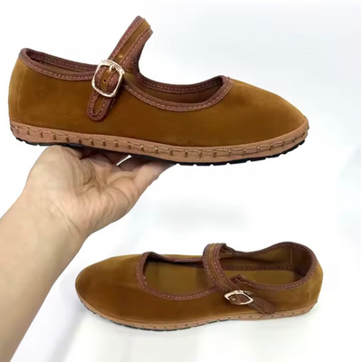 Clara - Velvet Mary Janes