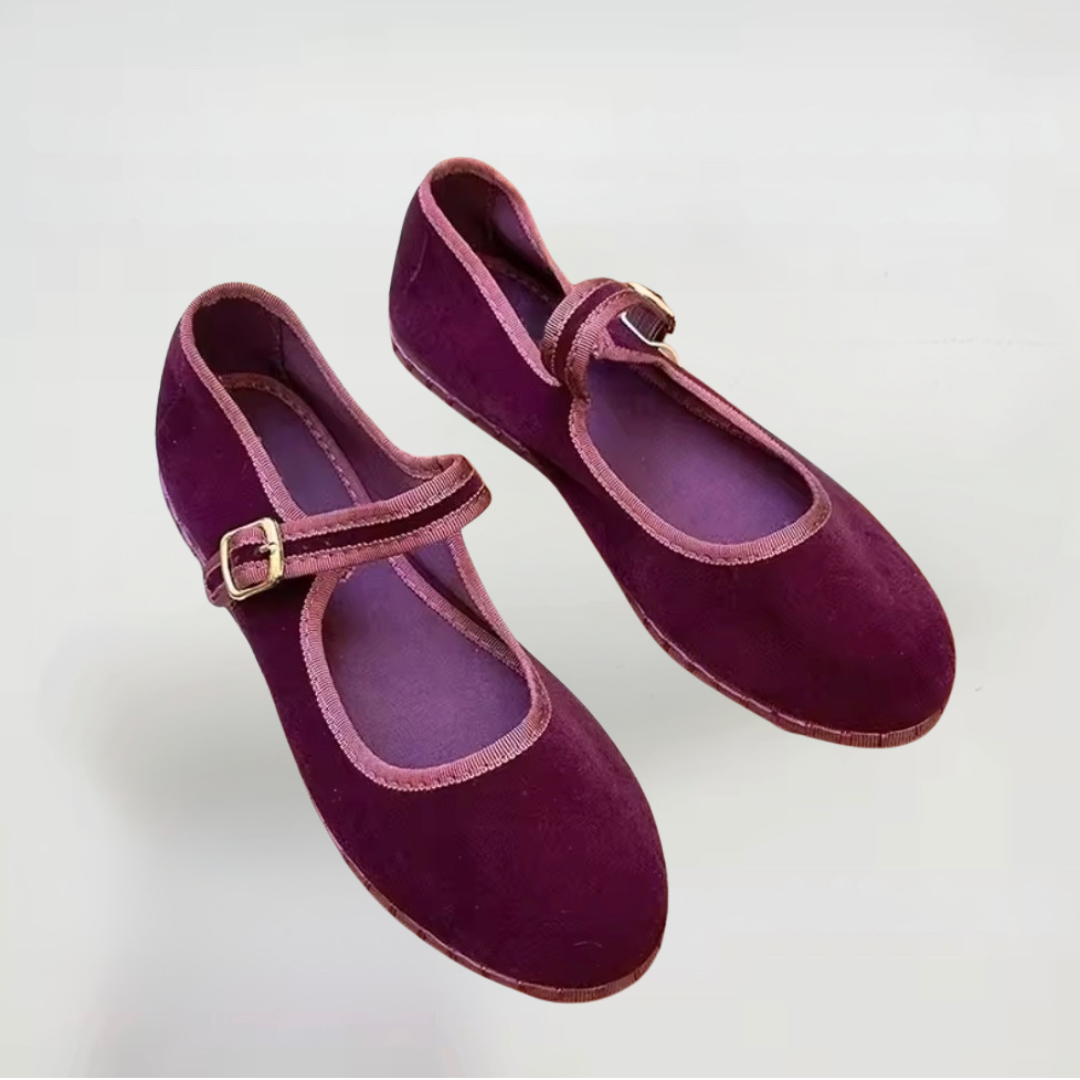 Clara - Velvet Mary Janes