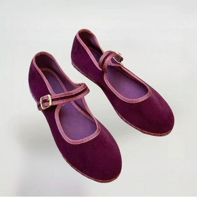 Clara - Velvet Mary Janes