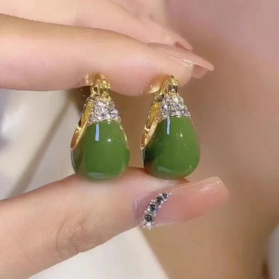 Retro Green Earrings