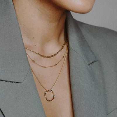 Circa™ | Gold Open Circle Three Row Necklace