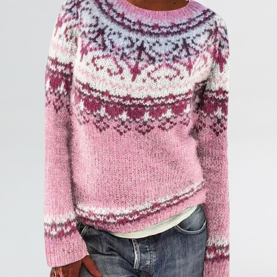 Freja | Blush Nordic Fair Isle Sweater
