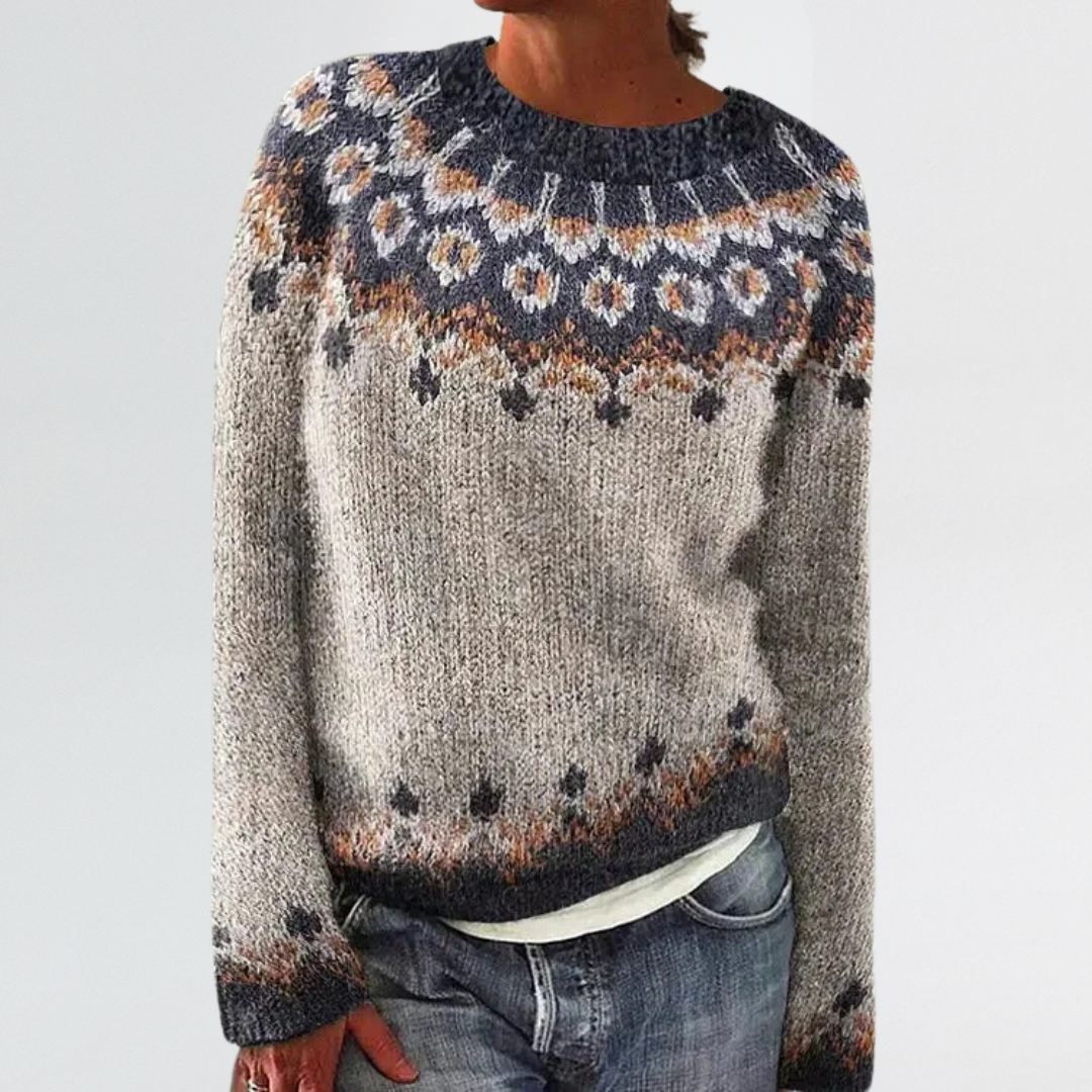 Solveig | Icelandic Ash & Ember Yoke Sweater