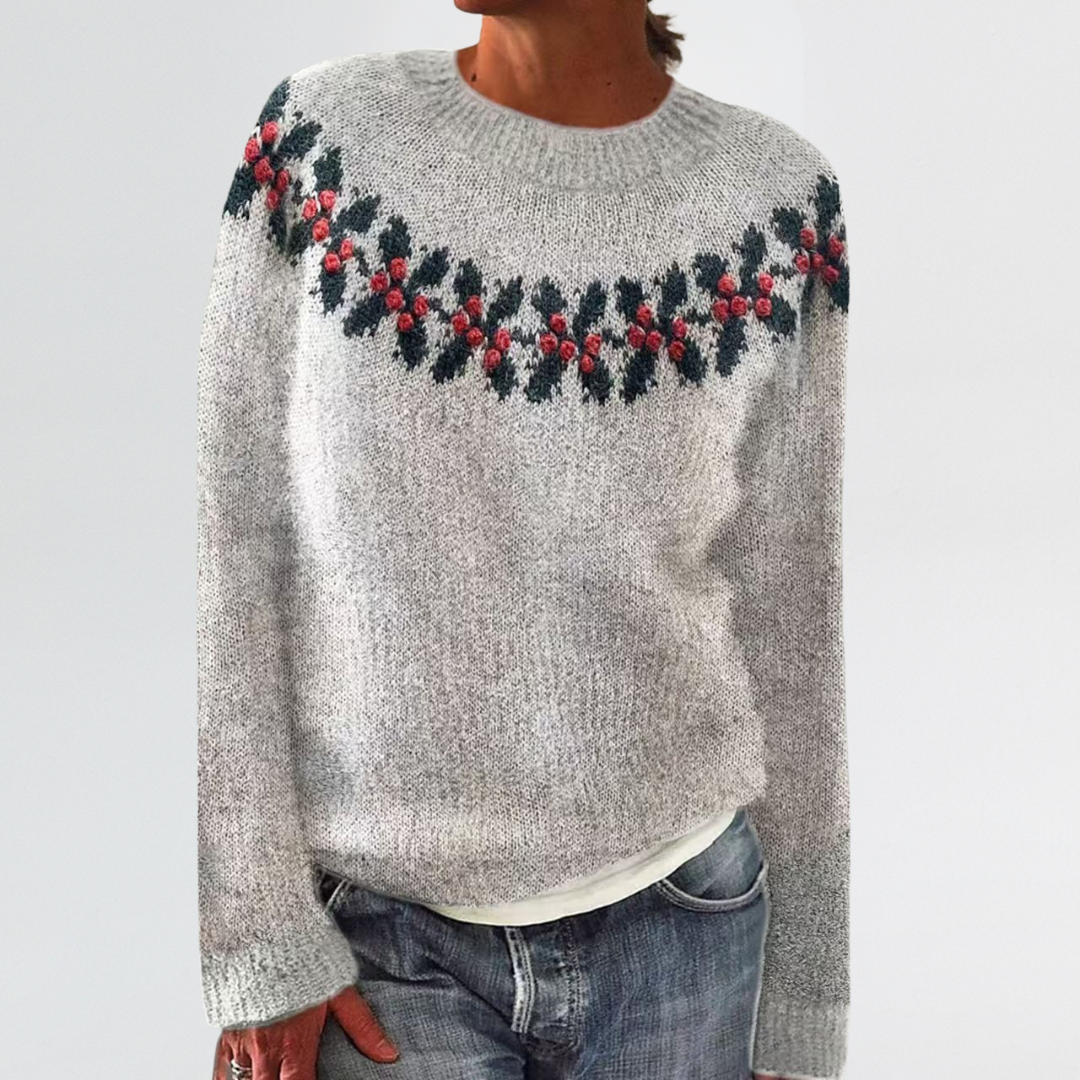 Runa | Nordic Winterberry Yoke Sweater