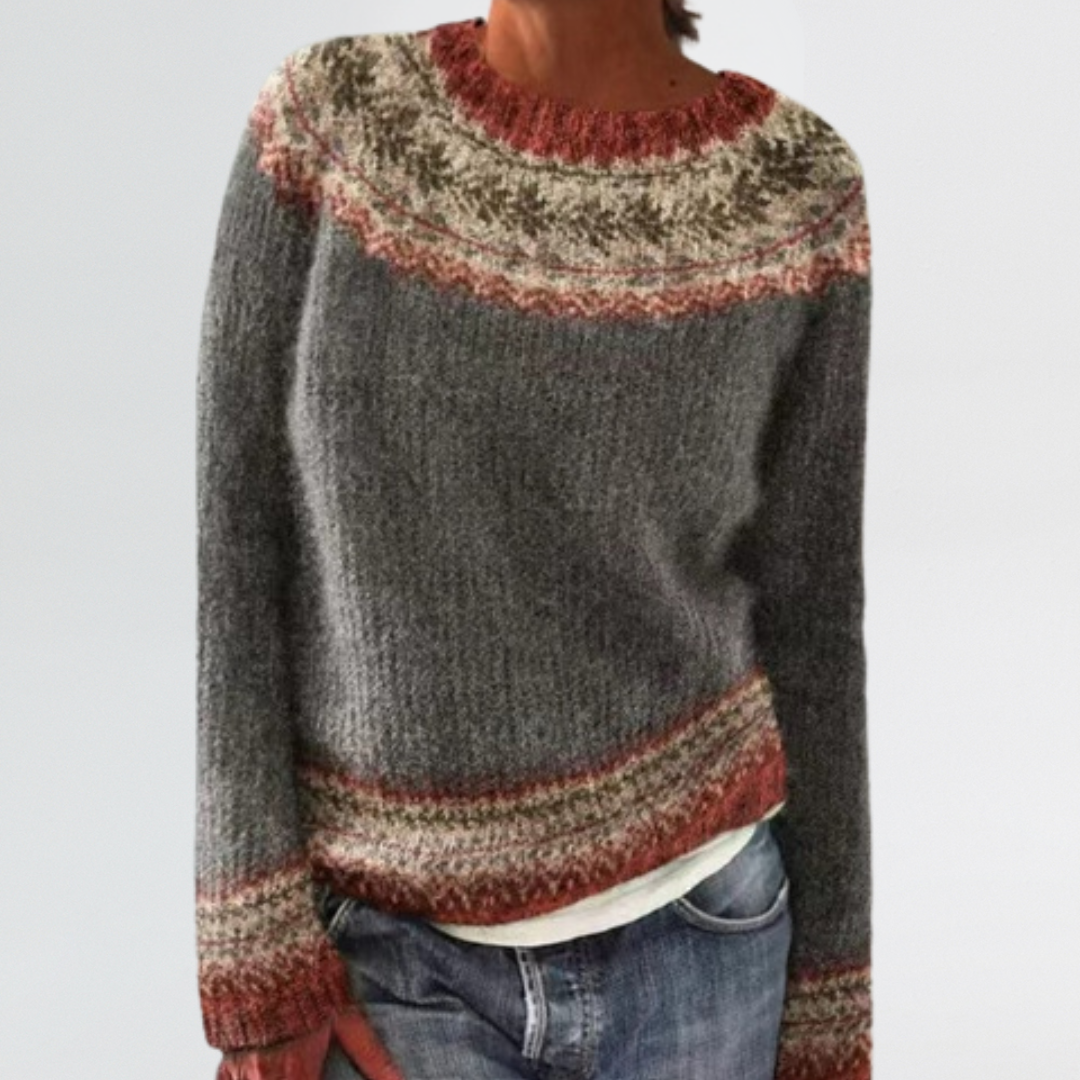 Dagny | Nordic Ember & Forest Yoke Sweater