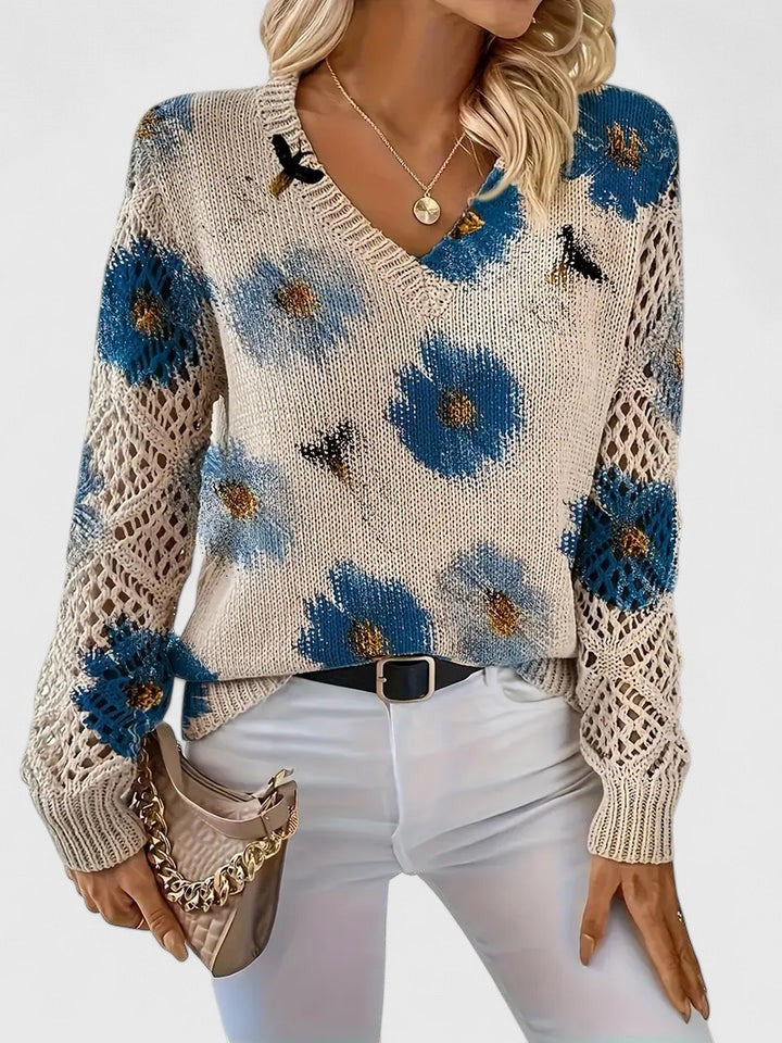 Aurélie | Elegant jumper with floral pattern