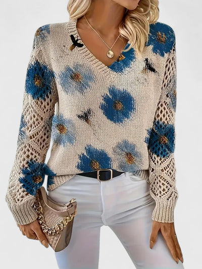 Aurélie | Elegant jumper with floral pattern