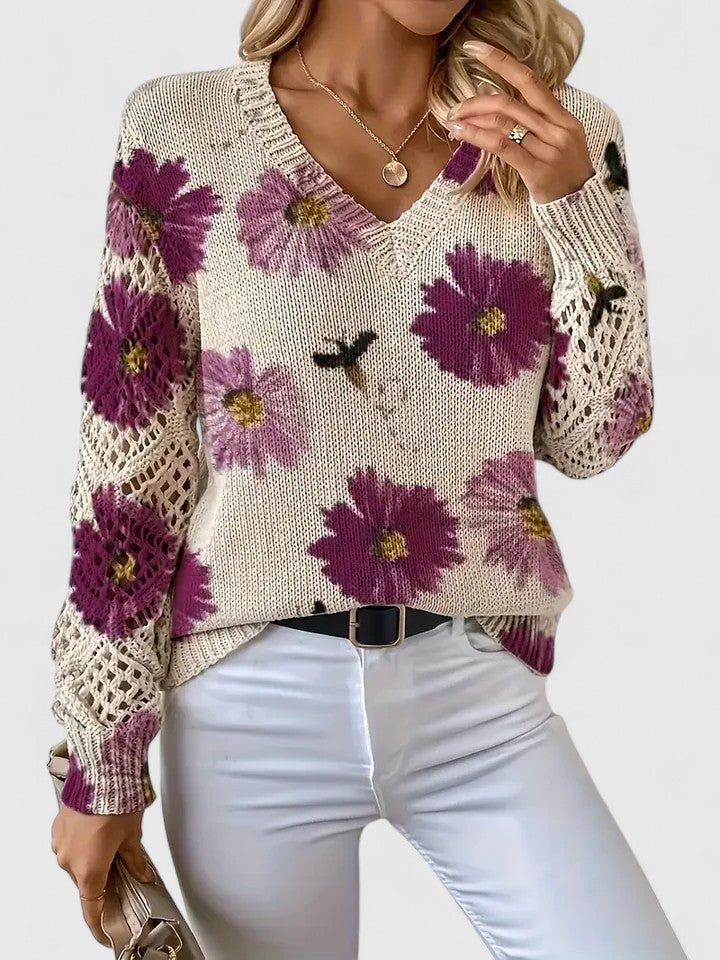 Aurélie | Elegant jumper with floral pattern