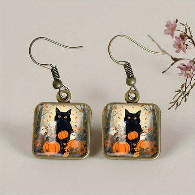 Unique Cat Autumn Earrings