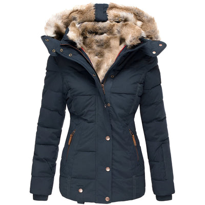 Annemarie I Puffer Jacket with Hood and Slim Fit Design