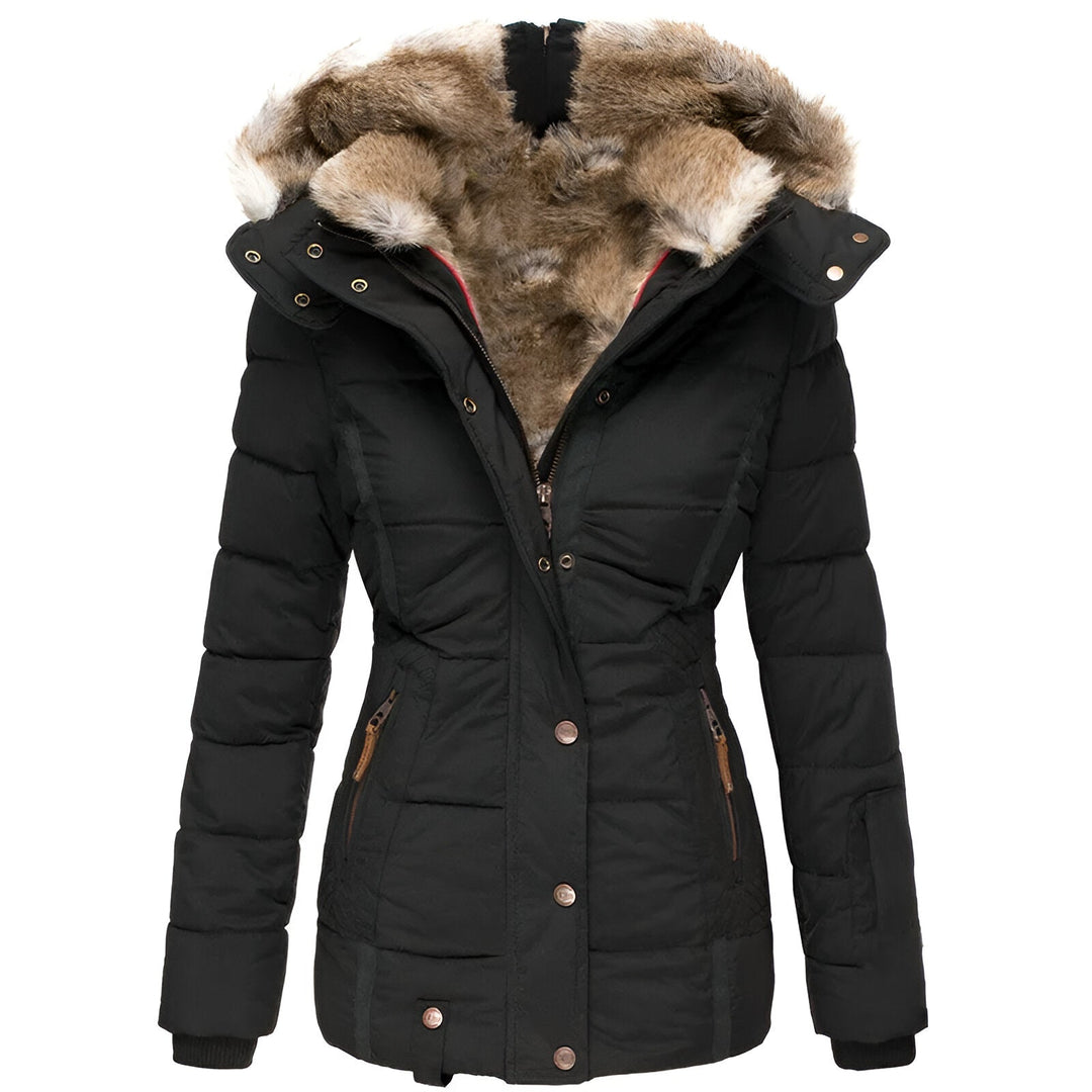 Annemarie I Puffer Jacket with Hood and Slim Fit Design