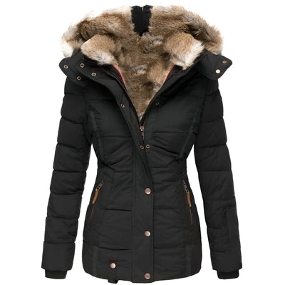 Annemarie I Puffer Jacket with Hood and Slim Fit Design