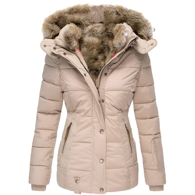 Annemarie I Puffer Jacket with Hood and Slim Fit Design