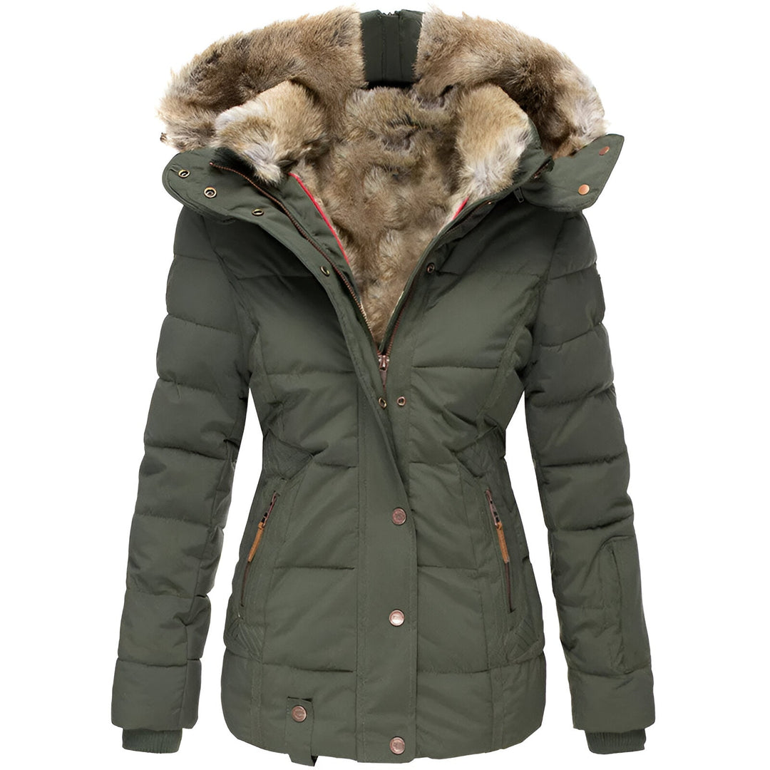 Annemarie I Puffer Jacket with Hood and Slim Fit Design