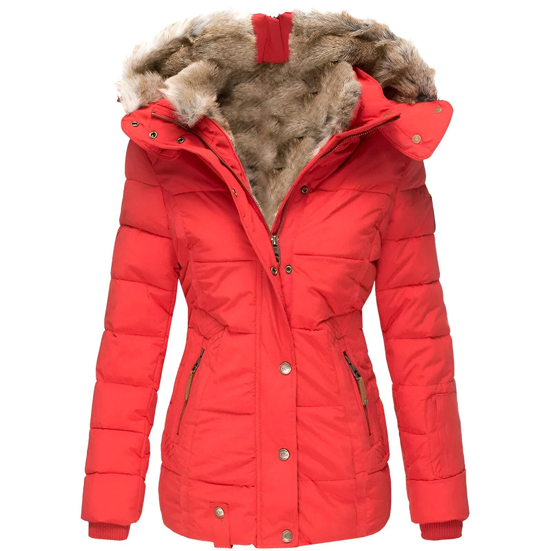 Annemarie I Puffer Jacket with Hood and Slim Fit Design