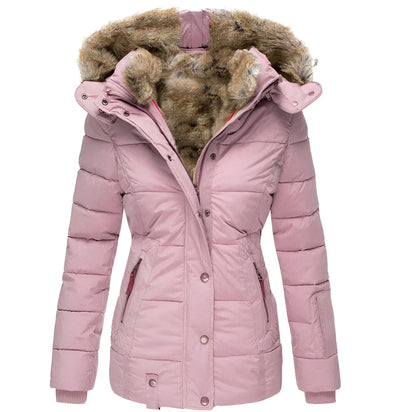 Annemarie I Puffer Jacket with Hood and Slim Fit Design