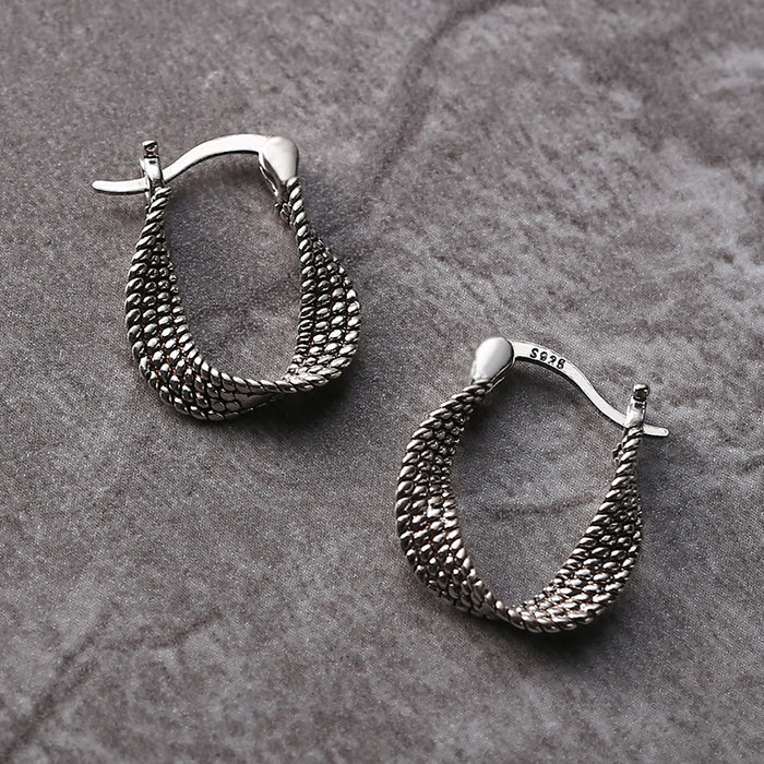 Chic Asymmetrical Silver Earrings