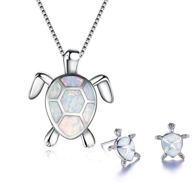 Opal Sea Turtle Jewellery Set