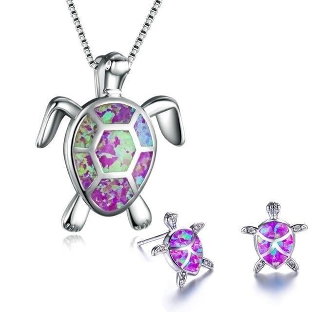 Opal Sea Turtle Jewellery Set
